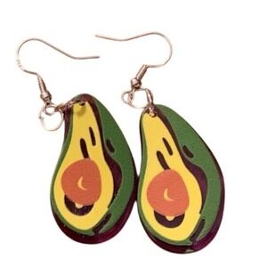 Avocado Earrings Funky Dangle Drop Earrings Novelty Food‎ Jewelry